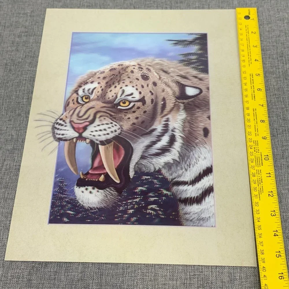 Brand New!‎ Sabertooth Tiger  3D Lenticular Poster 11.5